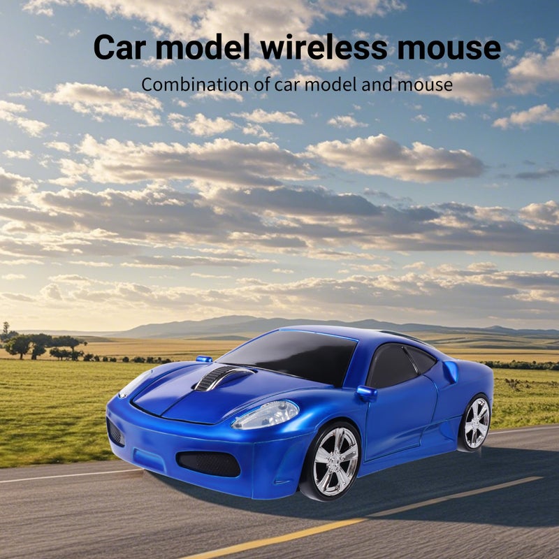 elec Space Wireless Mouse, 2.4GHz Cool Sport Car Shape Wireless Mouse Optical Cordless Mice with USB Receiver for PC Laptop Computer Notebook 1600 DPI-Blue - Image 4